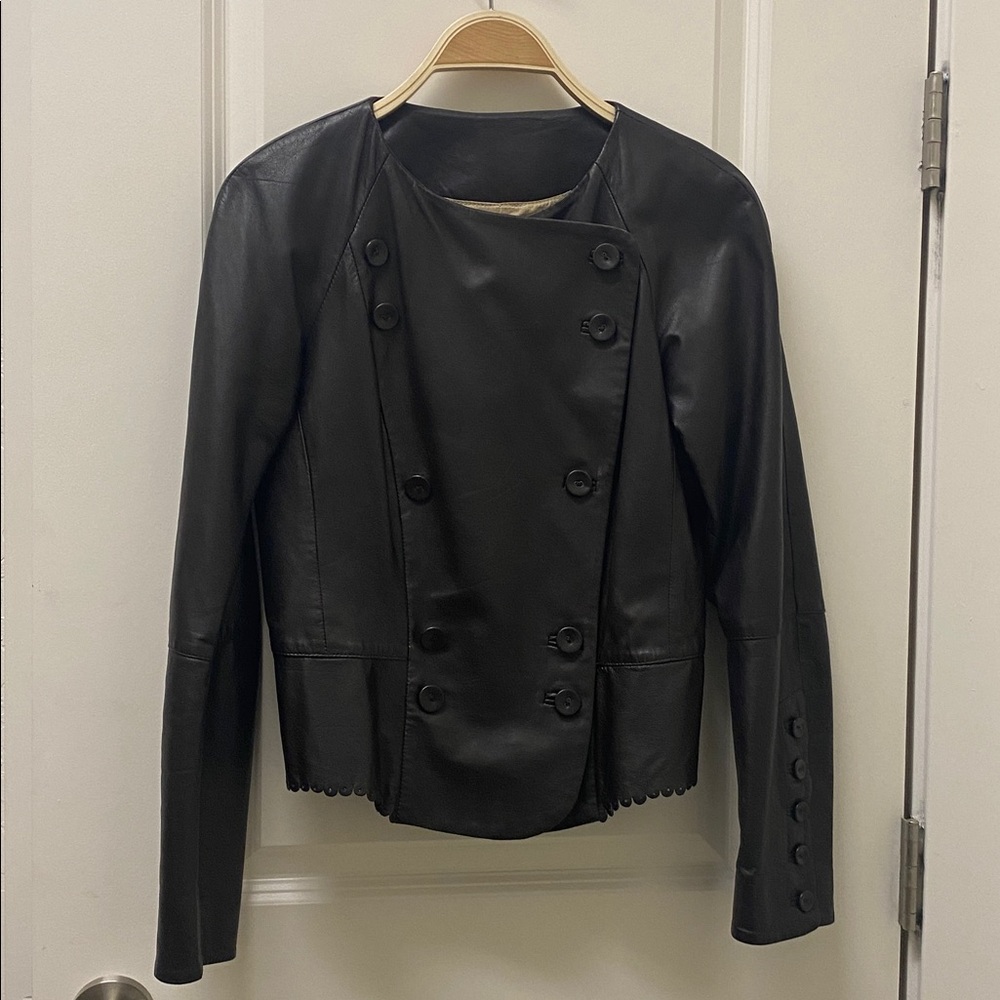 Hoss Intropia womens  leather jacket US Size Small - Picture 2 of 7